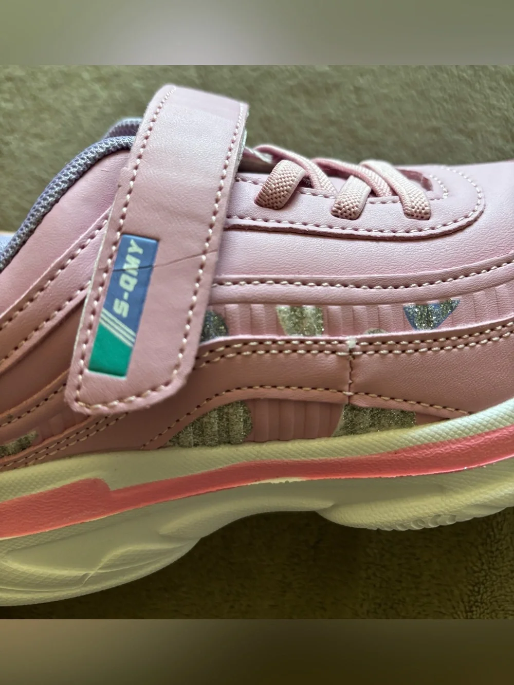 NWOT Kids Pink Velcro Athletic Sneakers